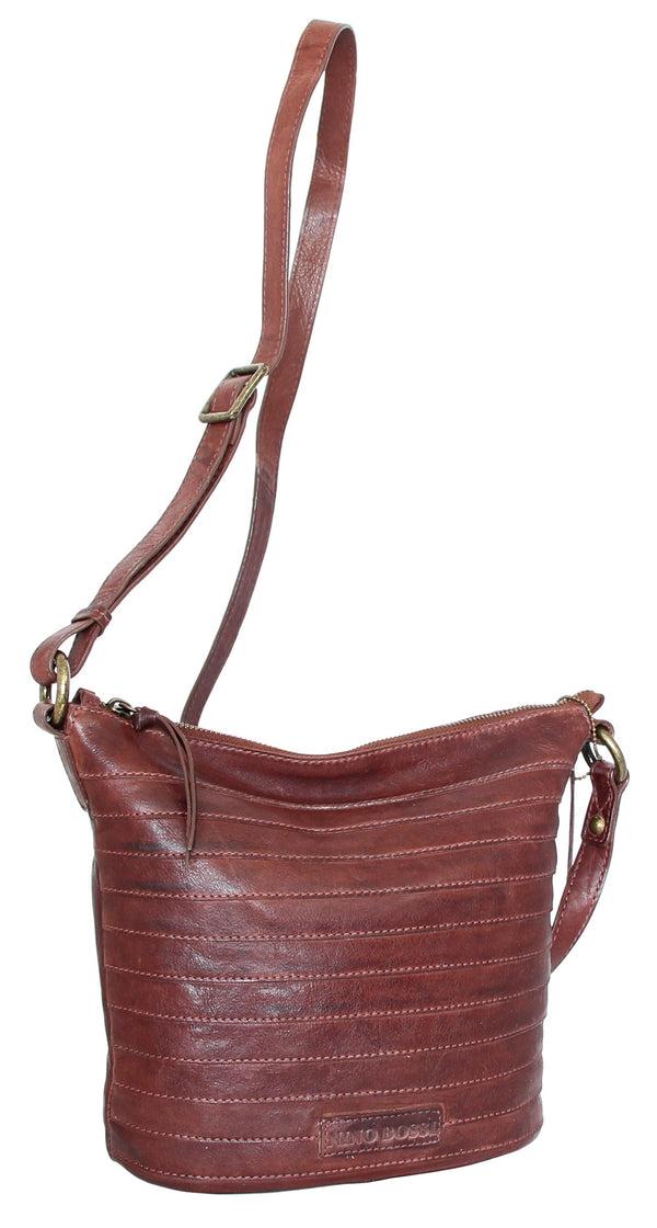 Nino Bossi My Small Ribbed Leather Crossbody Bag