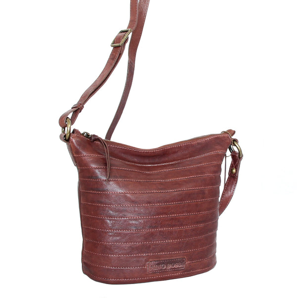 nino bossi My Small Ribbed Leather Crossbody Bag