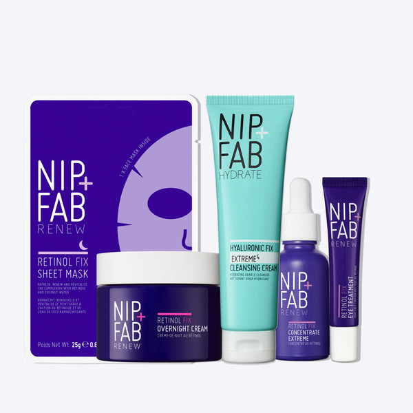 nip fab Retinol Fix Fine Lines & Wrinkle Routine Kit for Skin With Signs of Ageing