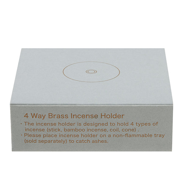 Nippon Kodo 4 WAY Brass Incense Holder For Bamboo And Japanese Incense Coil And Cone