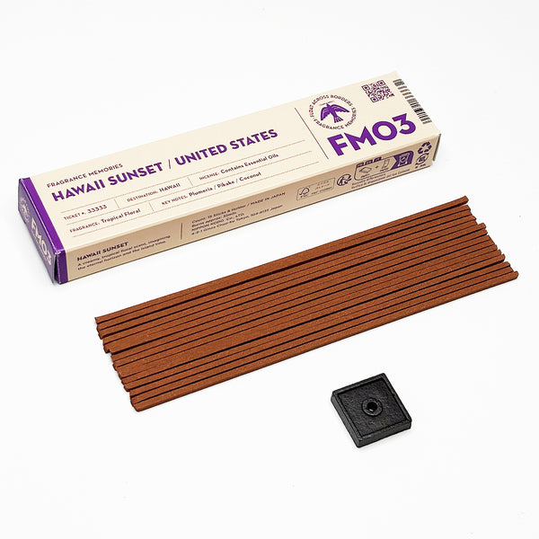 Nippon Kodo FRAGRANCE MEMORIES - FM 03 Hawaii Sunset / United States 15 Sticks (Plumeria Pikake Coconut)