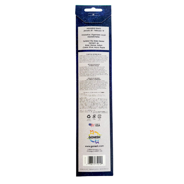 Nippon Kodo GONESH ZODIAC – Aquarius | Bamboo Incense 20 Sticks (Crisp Apple Citrus Orchid Blossom)