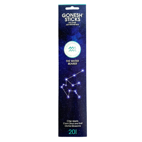 nippon kodo GONESH ZODIAC – Aquarius | Bamboo Incense 20 Sticks (Crisp Apple Citrus Orchid Blossom)