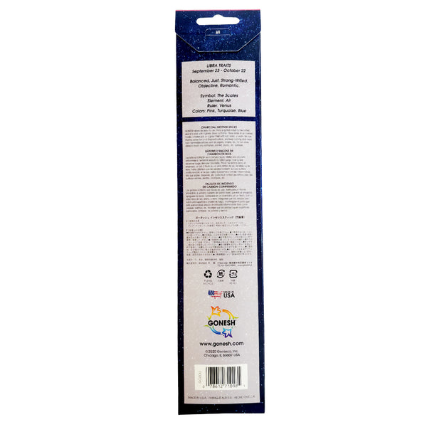 Nippon Kodo GONESH ZODIAC – Libra | Bamboo Incense 20 Sticks (Pink Rose Water Ivy)