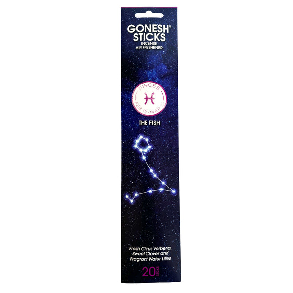 nippon kodo GONESH ZODIAC – Pisces | Bamboo Incense 20 Sticks (Citrus Verbena Sweet Clover Water Lily)