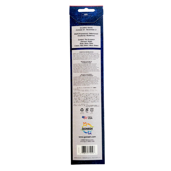 Nippon Kodo GONESH ZODIAC – Scorpio | Bamboo Incense 20 Sticks (Citrus Passion Orange Blossom Icing)