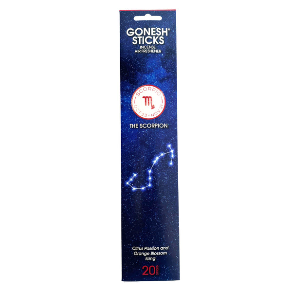 nippon kodo GONESH ZODIAC – Scorpio | Bamboo Incense 20 Sticks (Citrus Passion Orange Blossom Icing)