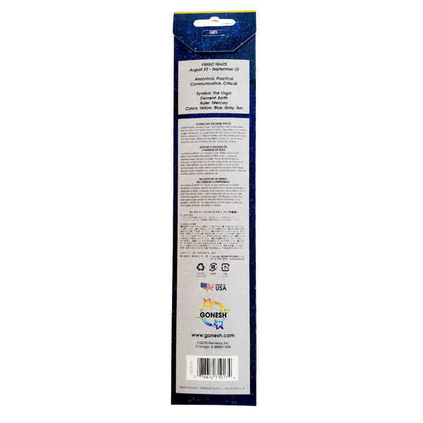 Nippon Kodo GONESH ZODIAC – Virgo | Bamboo Incense 20 Sticks (Fruity Florals Sugared Coconut)