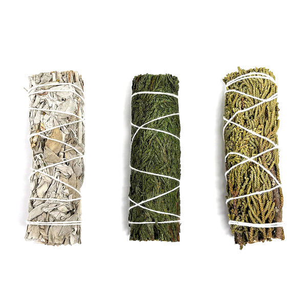 Nippon Kodo HERB & EARTH - White Sage Cedar Juniper Smudge Set 3pcs