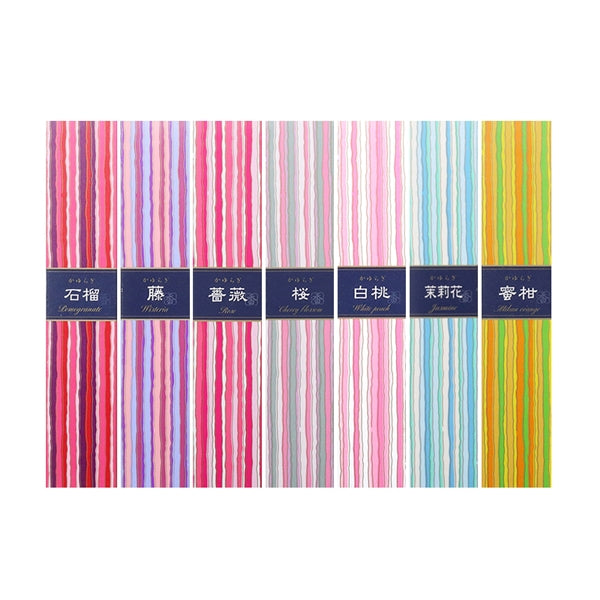 nippon kodo KAYURAGI - ASSORTMENT OF 7 FLORAL & FRUITY FRAGRANCES