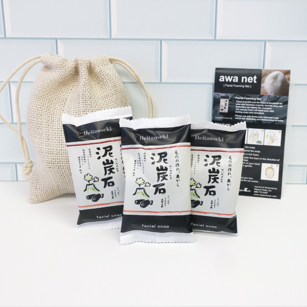 nippon kodo DEITANSEKI SOAP 3x30g + Awa Net Gift Set