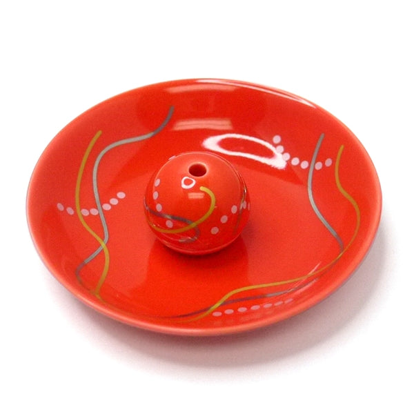 nippon kodo TOGEI PLATE with Sphere Holder - Red