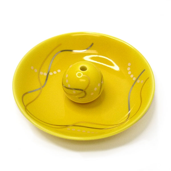 nippon kodo TOGEI PLATE with Sphere Holder - Yellow