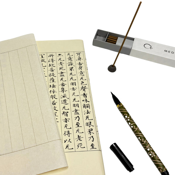 nippon kodo SHAKYO Calligraphy Set (with CHIE Meditation 30 sticks)