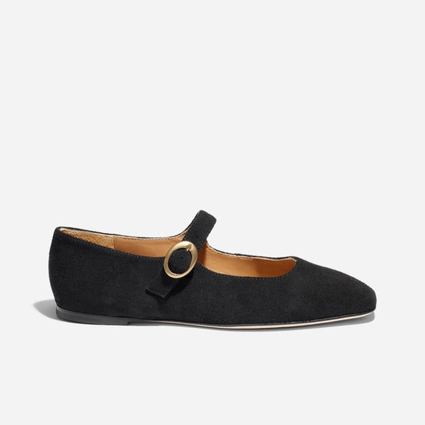 Nisolo Lola Mary Jane Black Suede