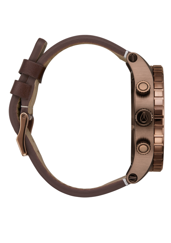 Nixon 51-30 Chrono Leather Watch | Chocolate / Dark Roast / Brown | Men's Chronograph Watch