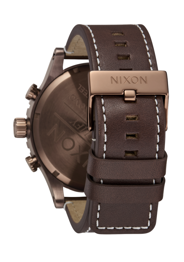Nixon 51-30 Chrono Leather Watch | Chocolate / Dark Roast / Brown | Men's Chronograph Watch