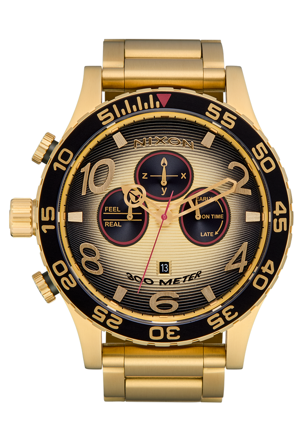 nixon 51-30 Chrono Watch | 4th Dim Gold / Black | Men's Chronograph