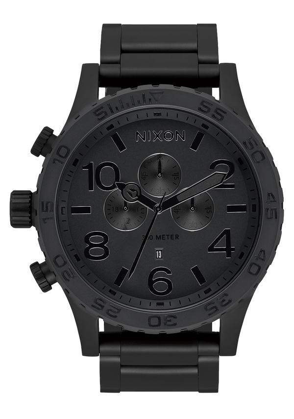 nixon 51-30 Chrono Watch | All Matte Black / Black | Men's Stainless Steel