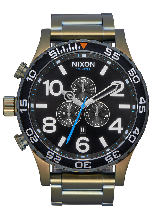 nixon 51-30 Chrono Watch | Black Sunray / Surplus | Men's Stainless Steel