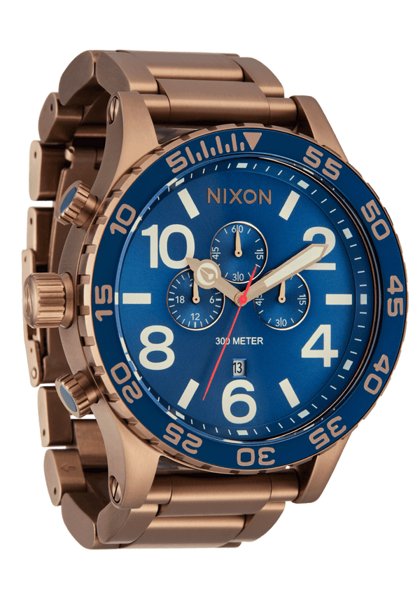 Nixon 51-30 Chrono Watch | Desert Gold / Arles Blue | Men's Stainless Steel