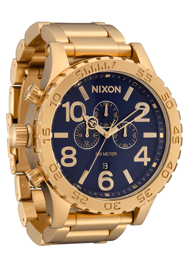 Nixon 51-30 Chrono Watch | Gold / Blue Sunray / Gold | Men's Stainless Steel