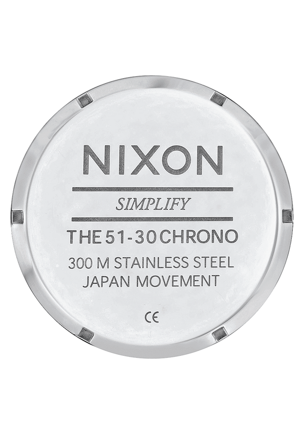 Nixon 51-30 Chrono Watch | High Polish / White | Men's Stainless Steel