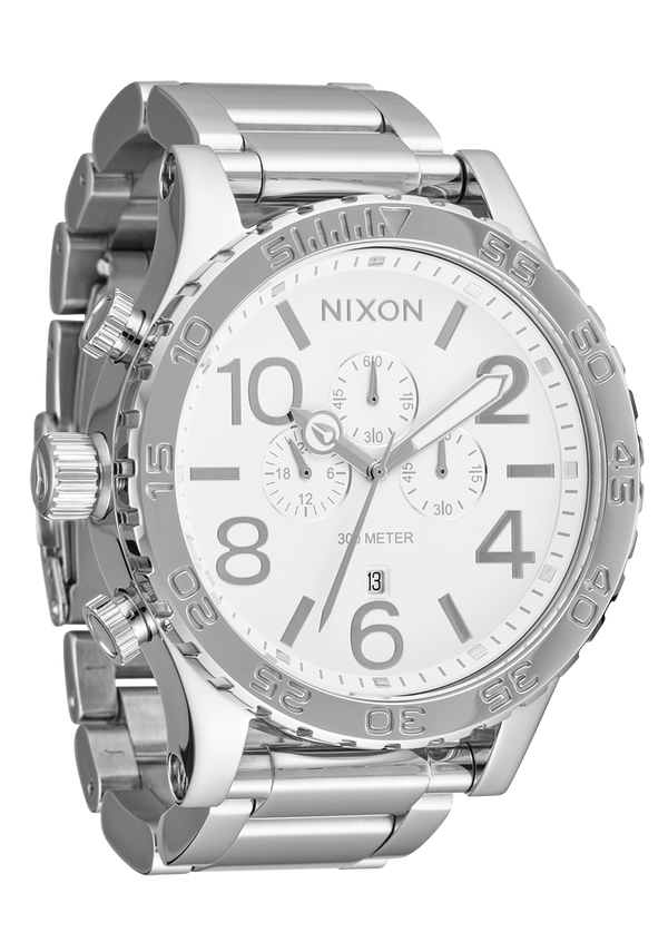 Nixon 51-30 Chrono Watch | High Polish / White | White Chronograph Watch