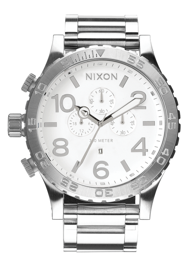 nixon 51-30 Chrono Watch | High Polish / White | White Chronograph Watch