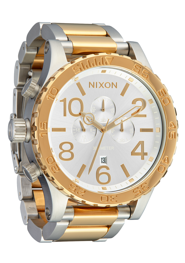 Nixon 51-30 Chrono Watch | Silver / Gold | Men's Stainless Steel