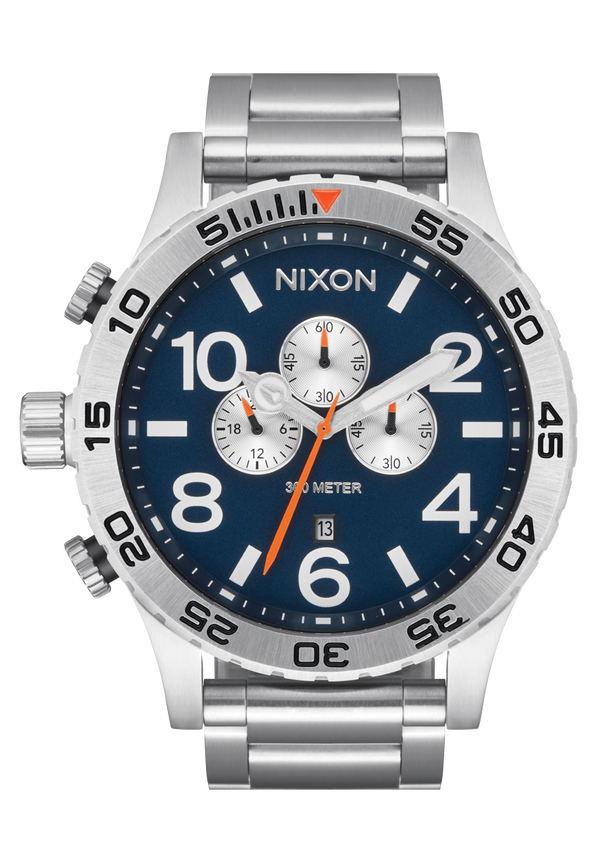 nixon 51-30 Chrono Watch | Silver / Midnight | Men's Stainless Steel nixon 51-30 Chrono Watch | Silver / Midnight | Men's Stainless Steel