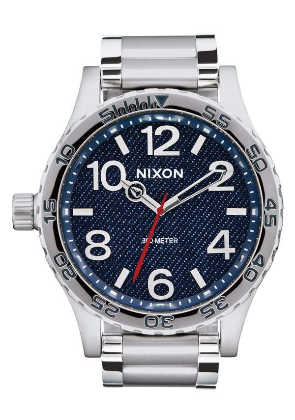 nixon 51-30 Watch | Silver / Denim | Men's Stainless Steel