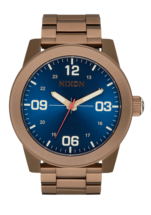 nixon Corporal Stainless Steel Watch | Desert Gold / Arles Blue | Men's Stainless Steel