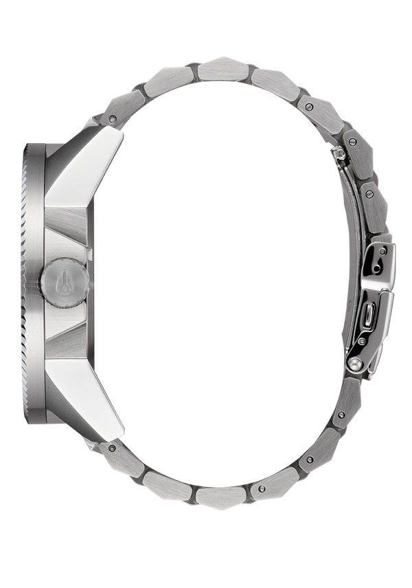 Nixon Corporal Stainless Steel Watch | Silver / Coral | Men's Stainless Steel