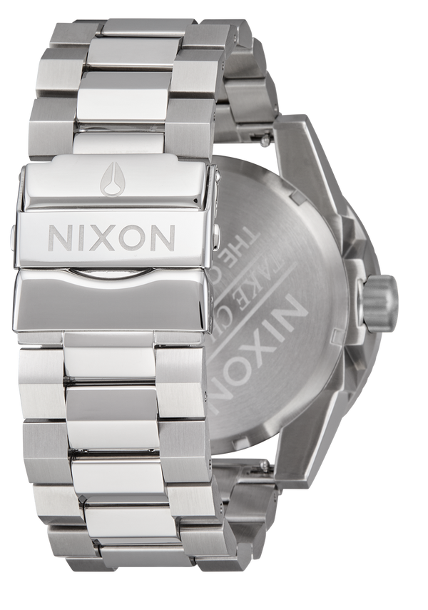 Nixon Corporal Stainless Steel Watch | Silver / Coral | Men's Stainless Steel