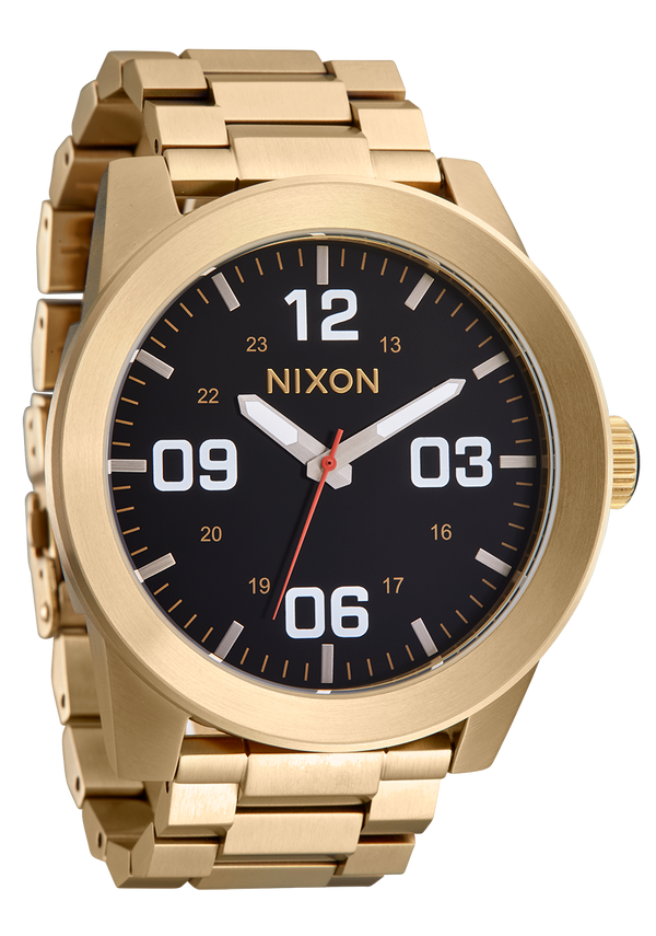Nixon Corporal Stainless Steel Watch | Yellow Gold / Black | Men's Stainless Steel