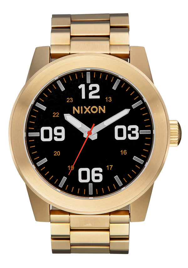 nixon Corporal Stainless Steel Watch | Yellow Gold / Black | Men's Stainless Steel