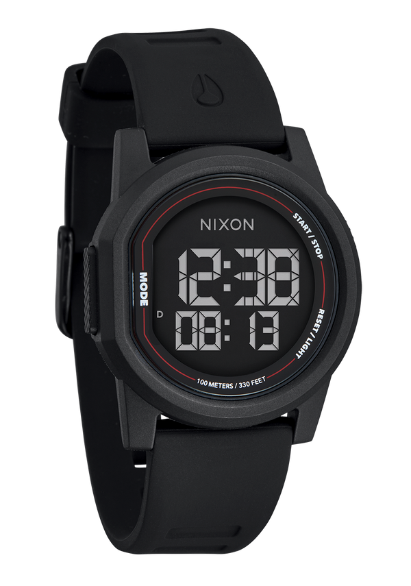 Nixon Disk Digital Watch | Black / Black / Negative | Thin LCD Screen Watch