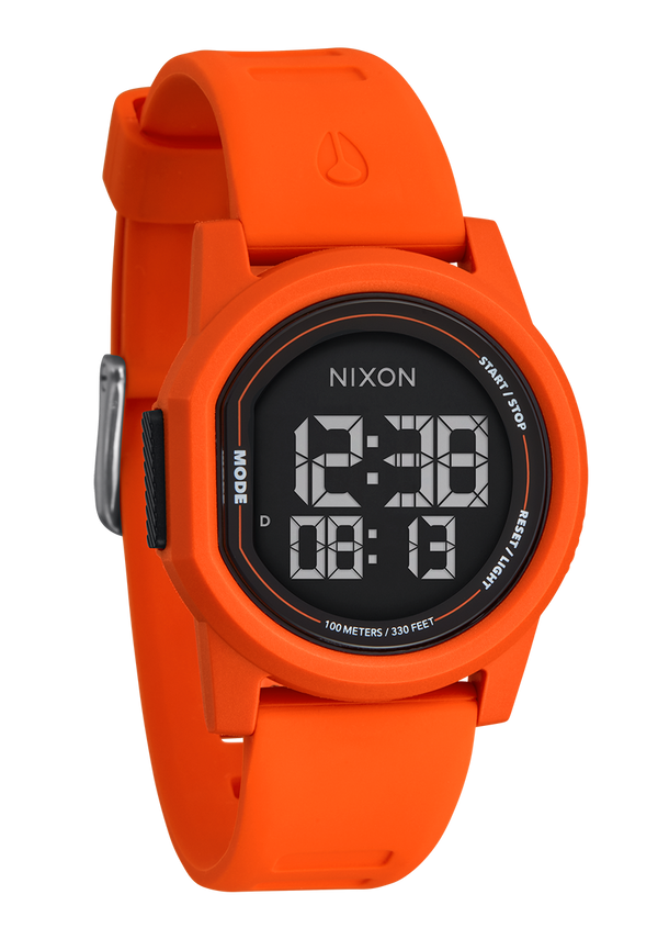 Nixon Disk Digital Watch | Orange / Orange / Negative | Thin LCD Screen Watch
