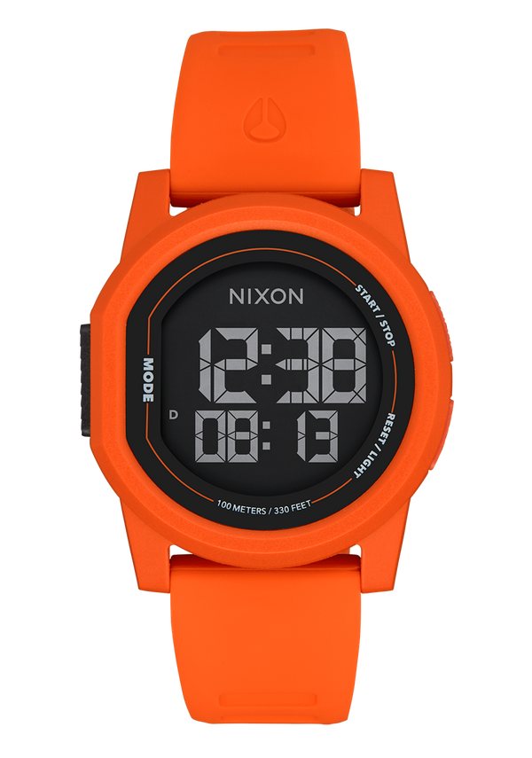 nixon Disk Digital Watch | Orange / Orange / Negative | Thin LCD Screen Watch