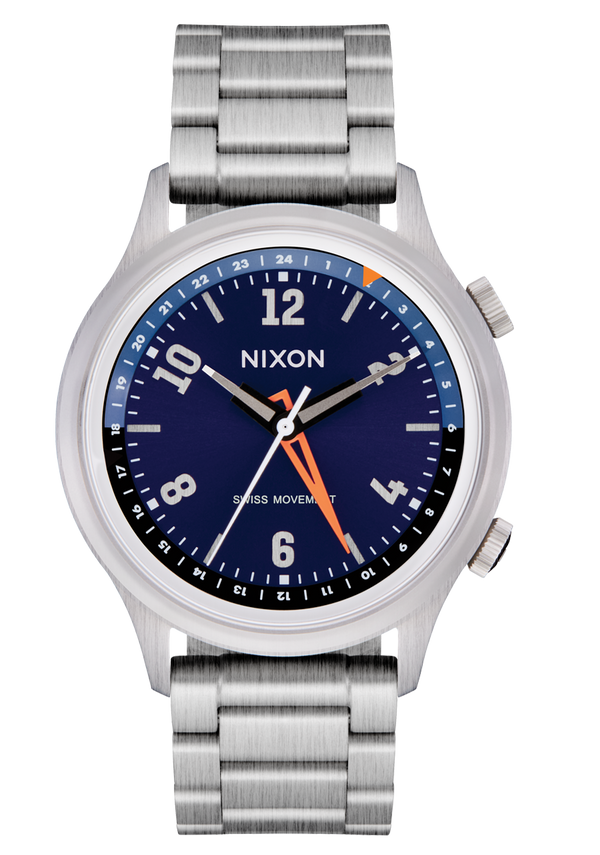 nixon Drifter 40 Watch | Silver / Midnight Sunray | Swiss Movement 40mm GMT Watch