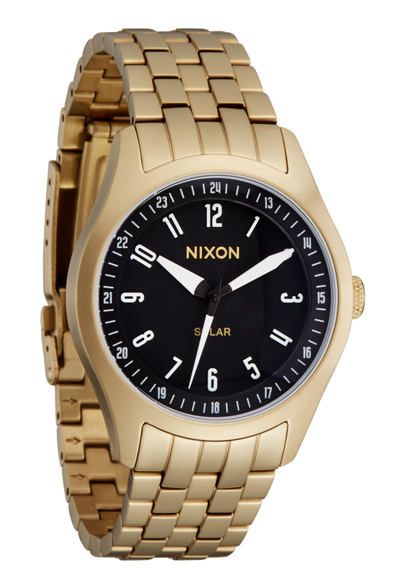 Nixon Echo 38 Watch | Gold / Black | Stainless Steel Solar Watch