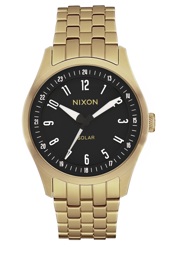 nixon Echo 38 Watch | Gold / Black | Stainless Steel Solar Watch