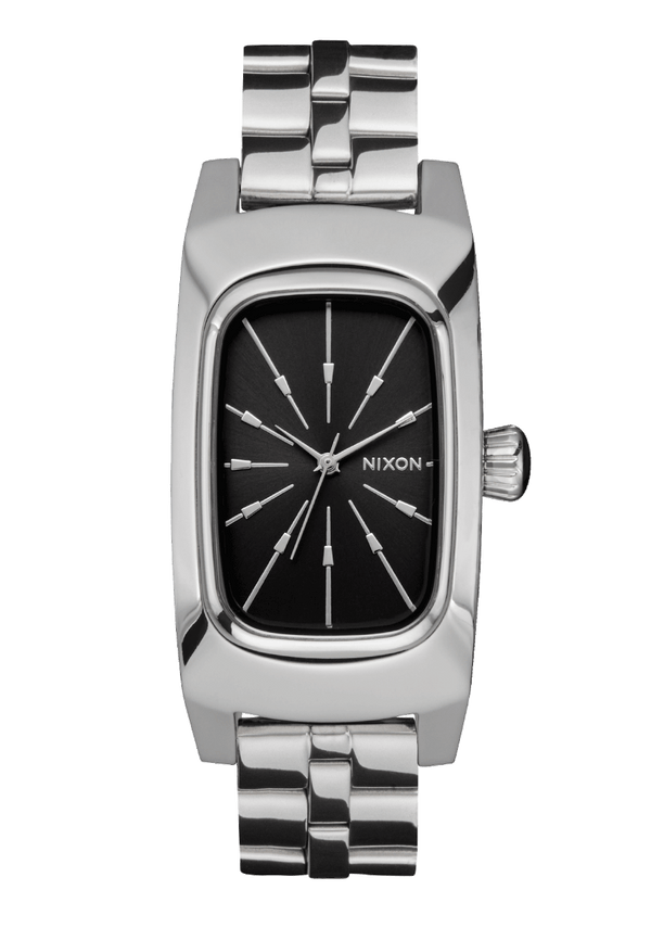 nixon Frankie Watch | Mid Century / Silver / Black | Rectangle Stainless Steel Watch