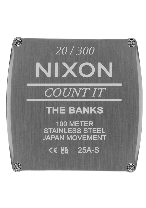 nixon Limited Edition Nixon Banks Watch | Silver / Red | Analog GMT Watch