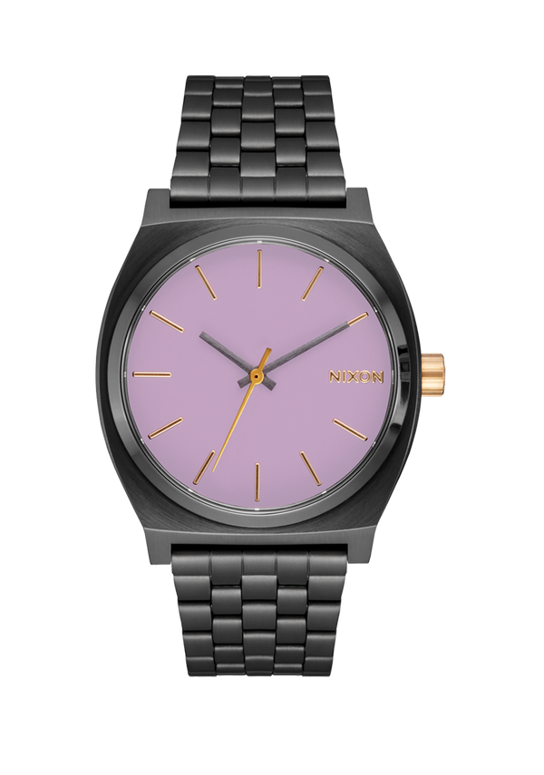nixon Medium Time Teller Watch | Gunmetal / Lavender / Gold | Small Analog