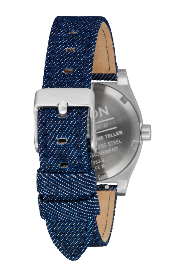 Nixon Medium Time Teller Watch | Silver / Indigo / Denim | Unisex