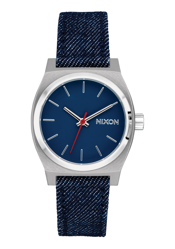 nixon Medium Time Teller Watch | Silver / Indigo / Denim | Unisex