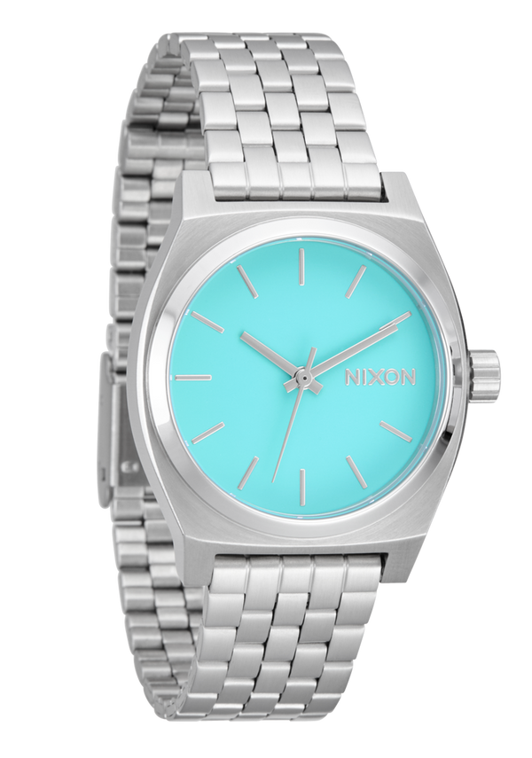 Nixon Medium Time Teller Watch | Silver / Turquoise | Unisex