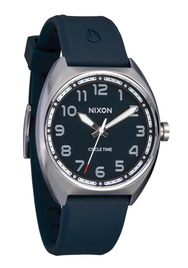 Nixon Mullet Watch | Silver / Teal | Quick-Release Silicone